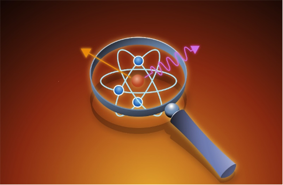 magnifying glass nuclear symbol